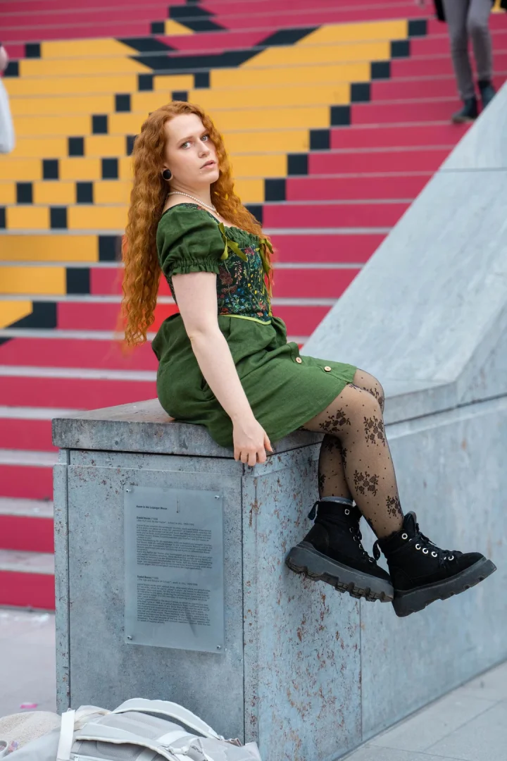 From side picture of Melissa