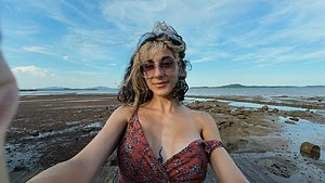 Caught in the breeze, beachside beauty