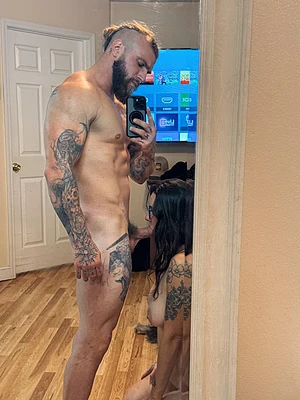 On her knees sucking my cock like the bad bitch she is😈 Wanna see what’s in her mouth?😏