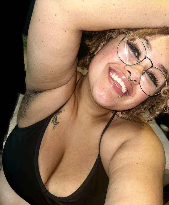 Black framed eyewear picture of Remi Rivers