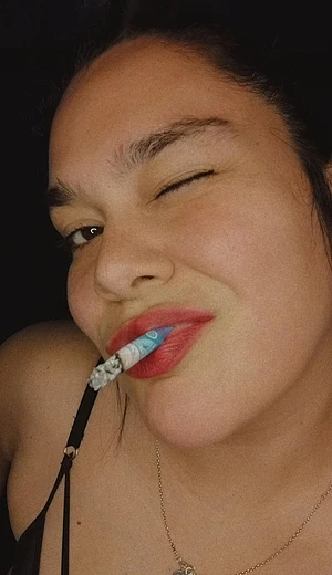 How about red lips and cig?