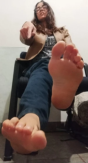 Smell, lick and kiss Boss' feet