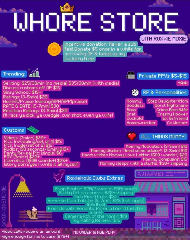 Same whore. New menu. WHORE STORE OPEN!