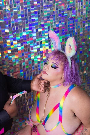 I love when Daddy puts me on a leash🥰🐰🥵