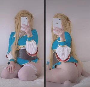 Princess Zelda by me, I love to cum in this cosplay