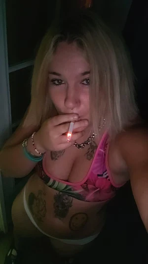 Love to smoke my cigarette outside in my panties
