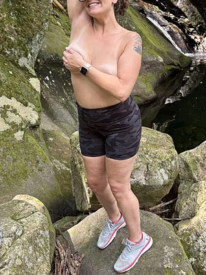 Topless enjoying nature