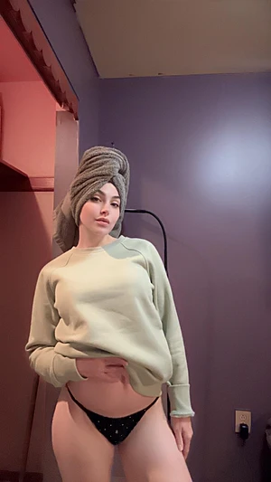 This MILF would look hotter wearing your flannel and no panties instead