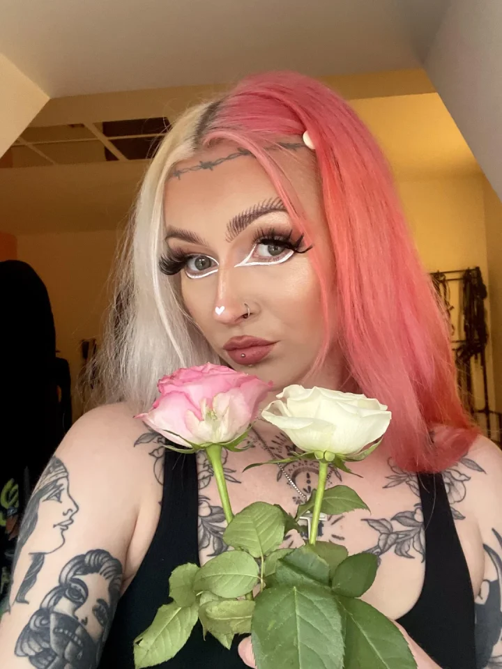 Would you like to pull on my long colourful hair