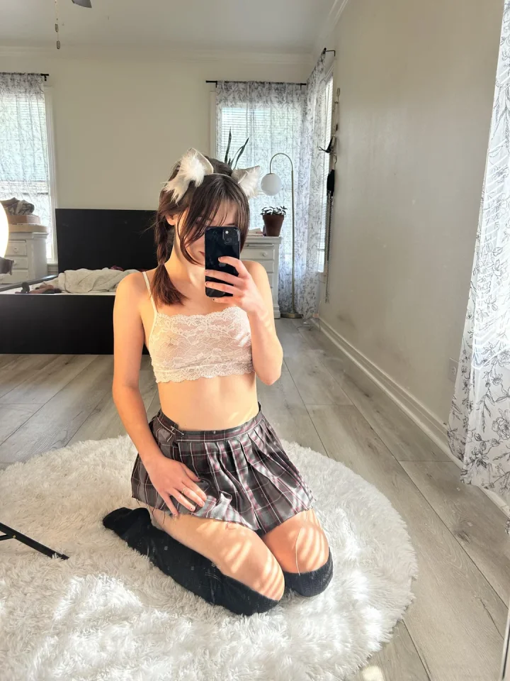Schoolgirl kitten at your service!! [OC]