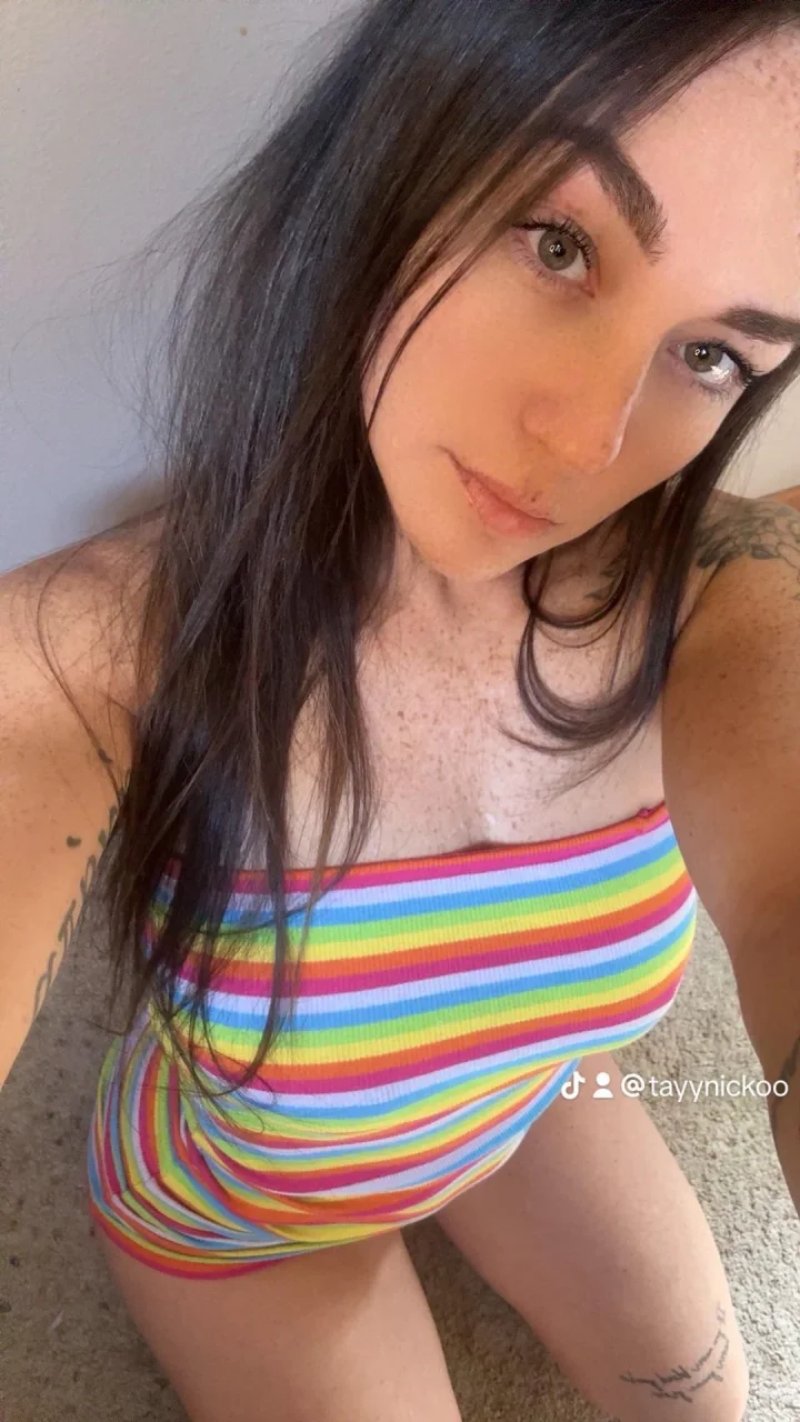 Selfie picture of pretty tatted baby