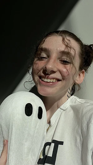 covered in cum from daddy, ghost got to watch