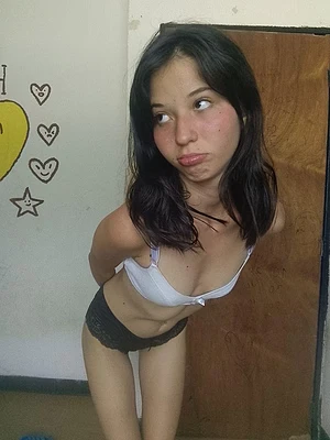 The girl in the house with black hair