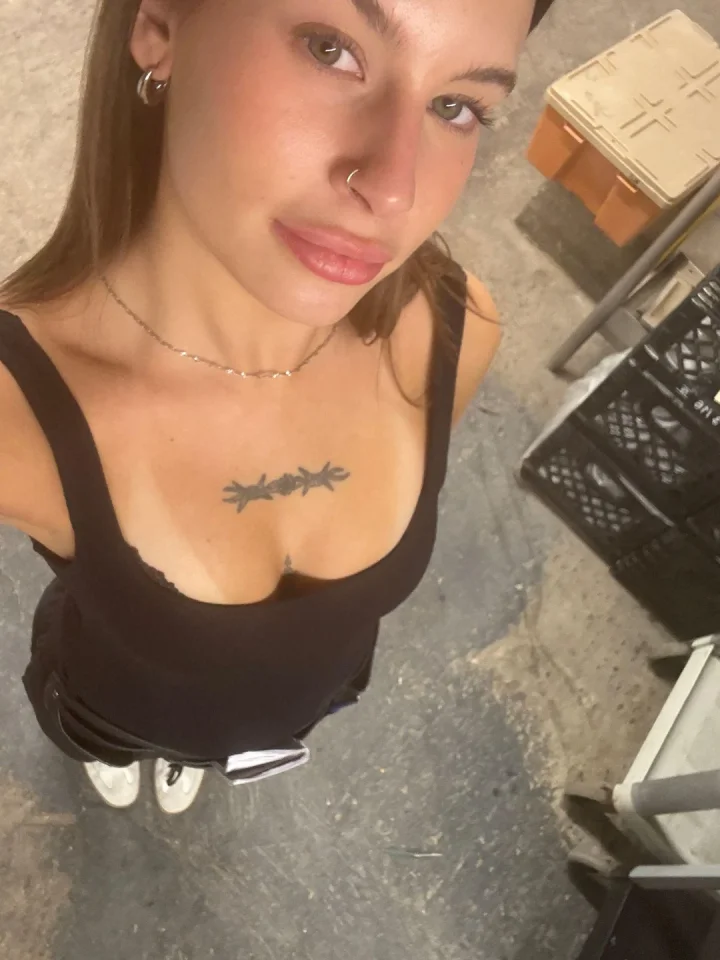 21f brunette with tan lines