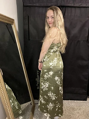 This silky dress is so easy to slip off